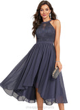 Bria A-line Scoop Asymmetrical Chiffon Cocktail Dress STIP0020982