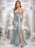 Kyla Trumpet/Mermaid Sweetheart Sweep Train Stretch Satin Prom Dresses STIP0025836