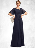 Tamia A-line Asymmetrical Floor-Length Chiffon Mother of the Bride Dress With Beading Pleated Sequins STIP0021660