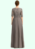 Genesis A-line Asymmetrical Asymmetrical Chiffon Lace Mother of the Bride Dress With Pleated Sequins STIP0021688