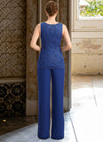 Savannah Jumpsuit/Pantsuit Separates Scoop Floor-Length Chiffon Lace Mother of the Bride Dress STIP0021703