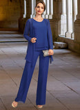 Kennedy Jumpsuit/Pantsuit Separates Scoop Floor-Length Chiffon Mother of the Bride Dress STIP0021744