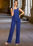 Kennedy Jumpsuit/Pantsuit Separates Scoop Floor-Length Chiffon Mother of the Bride Dress STIP0021744