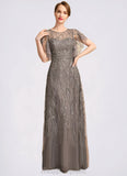 Lilith A-line Scoop Illusion Floor-Length Lace Mother of the Bride Dress With Sequins STIP0021752