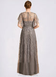 Lilith A-line Scoop Illusion Floor-Length Lace Mother of the Bride Dress With Sequins STIP0021752