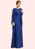 Pru A-line Scoop Floor-Length Chiffon Mother of the Bride Dress With Beading Sequins STIP0021920