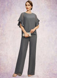 Riley Jumpsuit/Pantsuit Separates Scoop Floor-Length Chiffon Mother of the Bride Dress STIP0021940