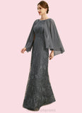 Sadie Sheath/Column Scoop Floor-Length Chiffon Lace Mother of the Bride Dress With Beading Sequins STIP0021962