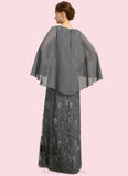 Sadie Sheath/Column Scoop Floor-Length Chiffon Lace Mother of the Bride Dress With Beading Sequins STIP0021962