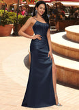 Nola Sheath/Column Scoop Floor-Length Satin Prom Dresses STIP0022196