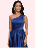 Sharon Ball-Gown/Princess One Shoulder Floor-Length Satin Prom Dresses STIP0022201