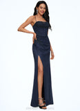 Bria Sheath/Column Sweetheart Floor-Length Tulle Prom Dresses STIP0022202