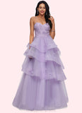 Karla Ball-Gown/Princess Sweetheart Floor-Length Tulle Prom Dresses With Beading Sequins STIP0022204