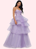 Karla Ball-Gown/Princess Sweetheart Floor-Length Tulle Prom Dresses With Beading Sequins STIP0022204