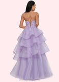 Karla Ball-Gown/Princess Sweetheart Floor-Length Tulle Prom Dresses With Beading Sequins STIP0022204