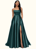 Bella Ball-Gown/Princess Sweep Train Satin Prom Dresses STIP0022207