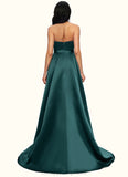 Bella Ball-Gown/Princess Sweep Train Satin Prom Dresses STIP0022207