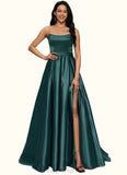 Bella Ball-Gown/Princess Sweep Train Satin Prom Dresses STIP0022207