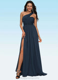 Natalya A-line Asymmetrical Sweep Train Chiffon Prom Dresses With Pleated STIP0022212