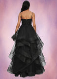 Mariah Ball-Gown/Princess Sweetheart Floor-Length Tulle Prom Dresses With Appliques Lace Sequins STIP0022220