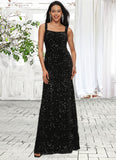 Kaitlin Sheath/Column Scoop Floor-Length Sequin Prom Dresses STIP0022228