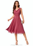 Muriel A-line Cowl Knee-Length Chiffon Cocktail Dress With Ruffle STIP0022232