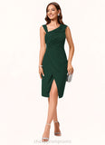 Olga Sheath/Column Asymmetrical Knee-Length Chiffon Cocktail Dress With Ruffle STIP0022250