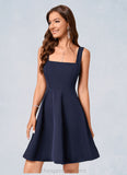 Reagan A-line Square Knee-Length Stretch Crepe Cocktail Dress STIP0022272