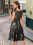 Kathryn A-line V-Neck Knee-Length Lace Sequin Cocktail Dress With Sequins STIP0022289