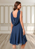 Tania A-line V-Neck Knee-Length Chiffon Cocktail Dress STIP0022303