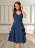 Tania A-line V-Neck Knee-Length Chiffon Cocktail Dress STIP0022303