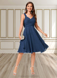 Tania A-line V-Neck Knee-Length Chiffon Cocktail Dress STIP0022303