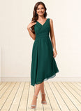 Krista A-line V-Neck Tea-Length Chiffon Cocktail Dress STIP0022304