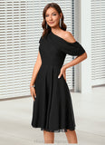 Aylin A-line One Shoulder Knee-Length Chiffon Cocktail Dress With Ruffle STIP0022309