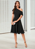 Aylin A-line One Shoulder Knee-Length Chiffon Cocktail Dress With Ruffle STIP0022309