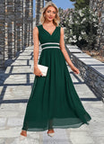 Skyler Beading Ruffle V-Neck Elegant A-line Chiffon Maxi Dresses STIP0022431