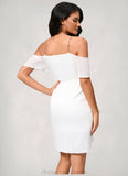 Jaylene Sheath/Column Off the Shoulder Asymmetrical Chiffon Cocktail Dress With Cascading Ruffles STIP0022460