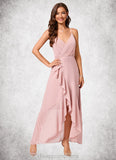 Ashlynn A-line V-Neck Asymmetrical Chiffon Cocktail Dress With Cascading Ruffles Ruffle STIP0022502