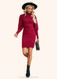 Virginia High Neck Elegant Bodycon Cotton Blends Mini Dresses STIP0022559