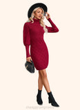 Virginia High Neck Elegant Bodycon Cotton Blends Mini Dresses STIP0022559