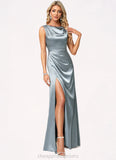 Livia A-line Cowl Scoop Floor-Length Stretch Satin Bridesmaid Dress STIP0022574