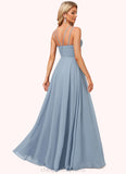 Ashleigh A-line Halter Floor-Length Chiffon Bridesmaid Dress STIP0022575