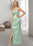 Ryleigh A-line One Shoulder Asymmetrical Stretch Satin Bridesmaid Dress STIP0022585