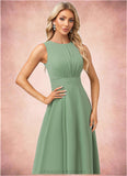 Jamya A-line Scoop Asymmetrical Chiffon Bridesmaid Dress STIP0022589