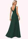 Janice A-line Boat Neck Floor-Length Chiffon Bridesmaid Dress STIP0022592