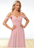 Jennifer A-line Cold Shoulder Floor-Length Chiffon Bridesmaid Dress STIP0022602