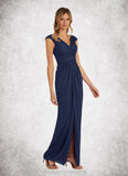 Terri Sheath Pleated Mesh Floor-Length Dress STIP0022671