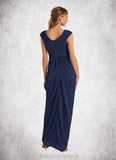 Terri Sheath Pleated Mesh Floor-Length Dress STIP0022671