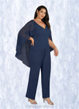 Val Sequins Lace Stretch Crepe Jumpsuit/Pantsuit Dark Navy STIP0022693