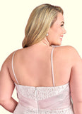 Kiley Sweetheart Lace Column Dress with Mikado Bow Diamond White/Ballerina Pink STIP0022758